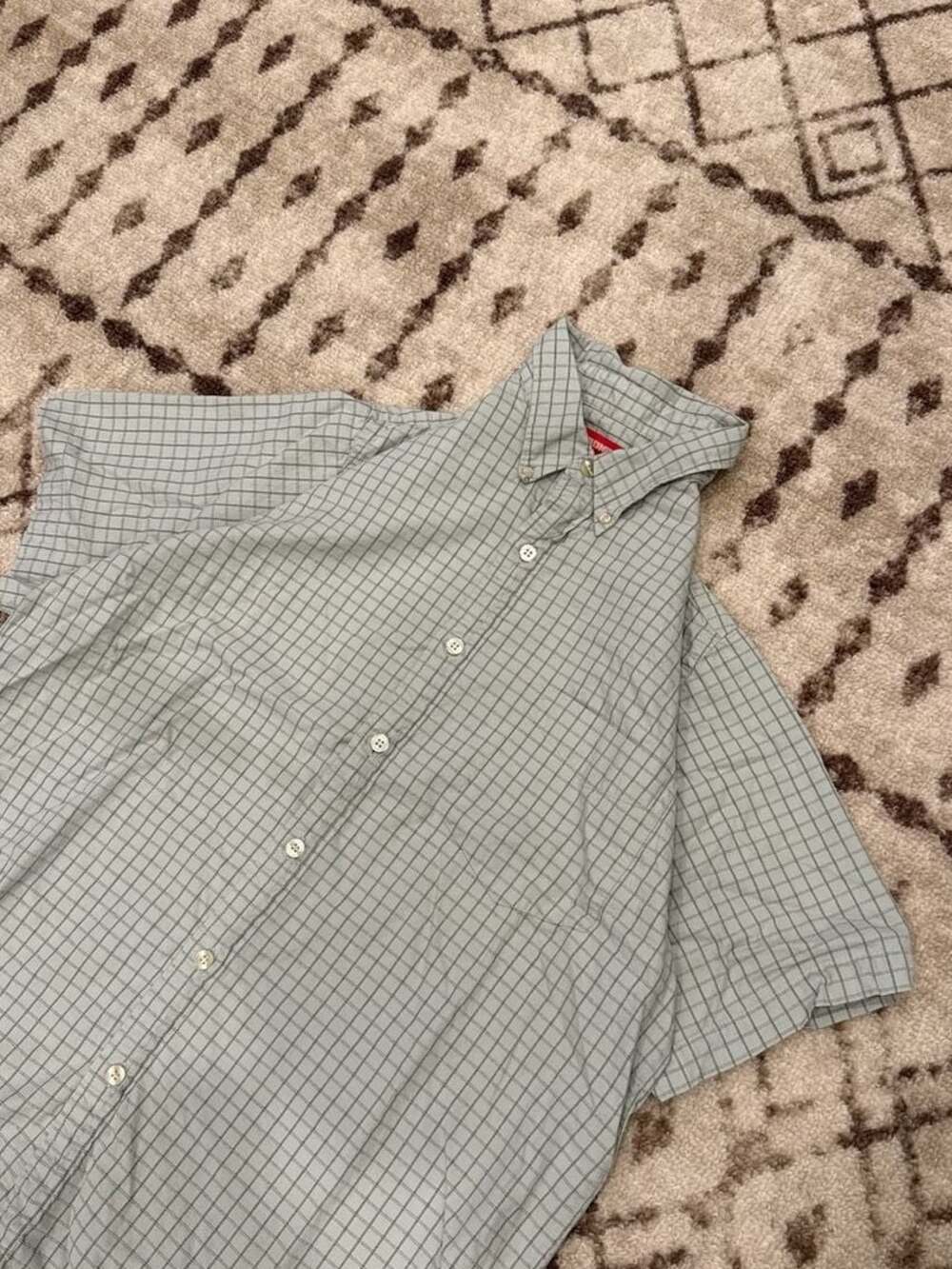 Unionbay Short Sleeve Plaid Button Down Shirt Size L